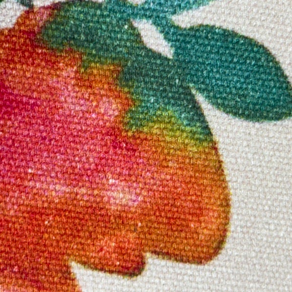 WEST ELM accent pillow 20" square removable case cotton floral bold colors - Picture 4 of 7